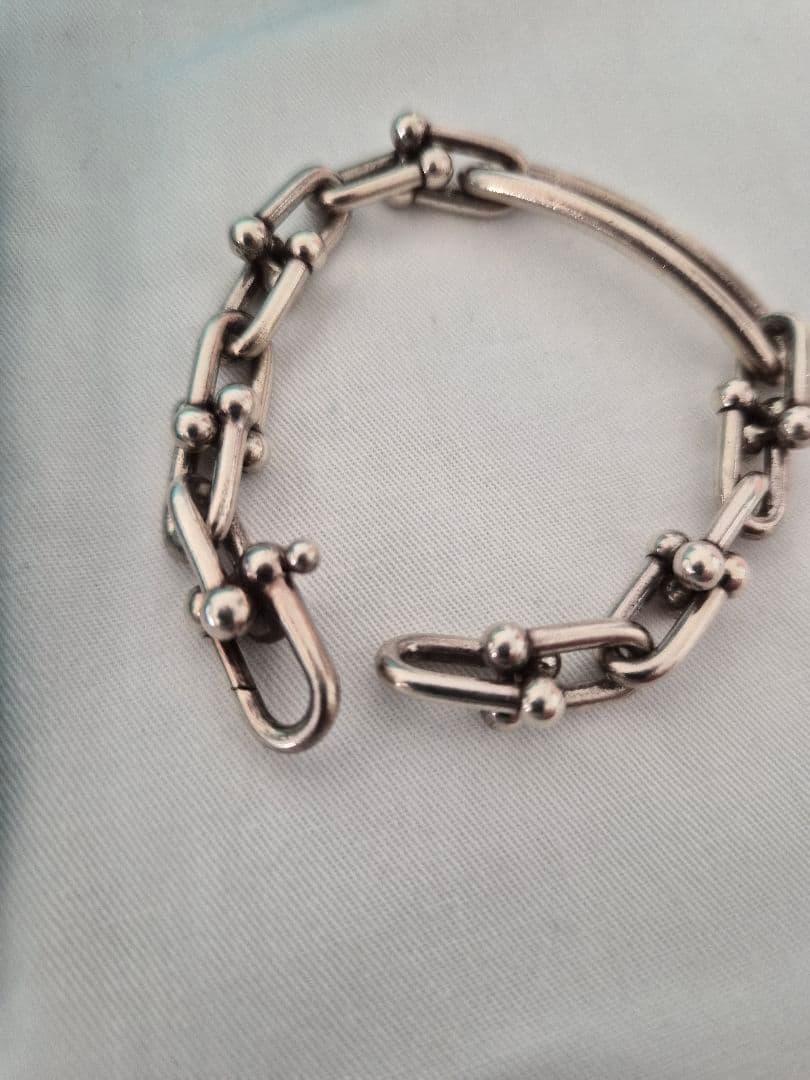 ティファニー　ハードウェアミディアムリンクブレスレット　オーバルリンク　シルバー