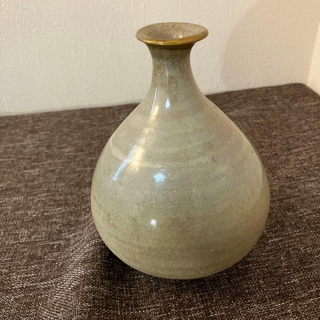 李朝酒器　徳利　奈良蔵出し　高麗青磁