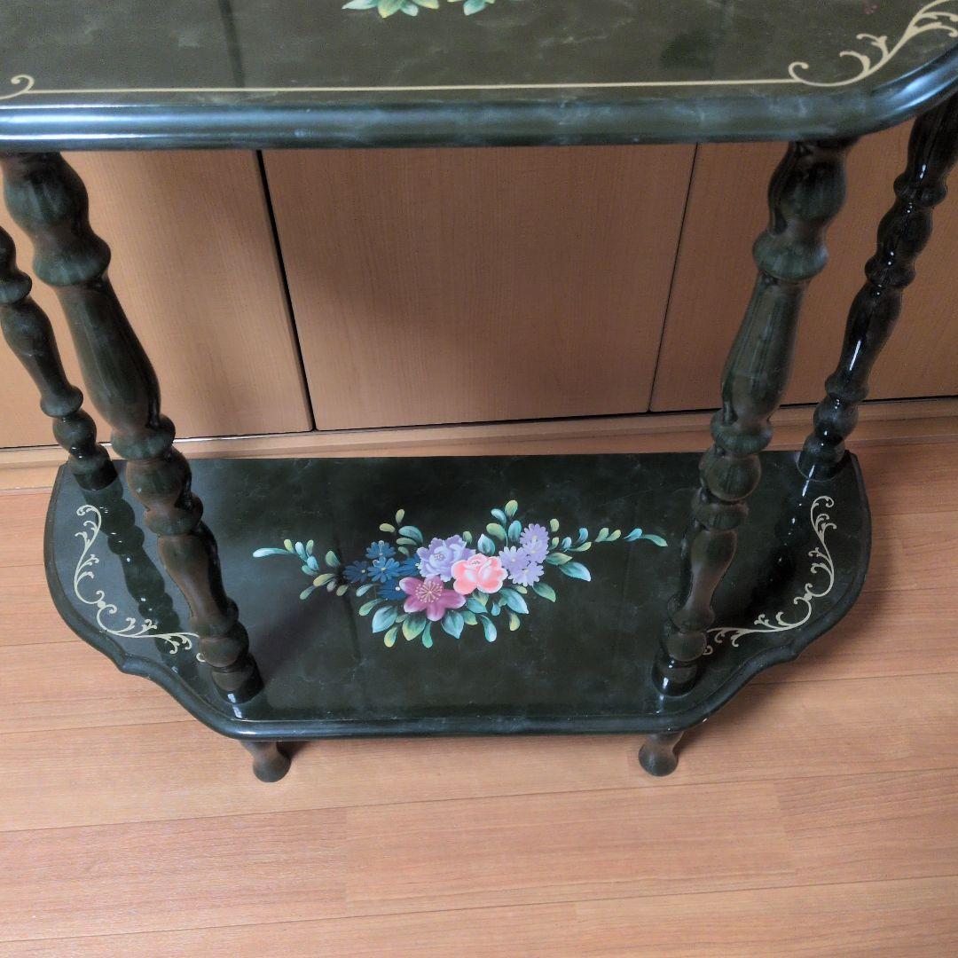 花柄コンソール テーブル 台 アンティーク家具