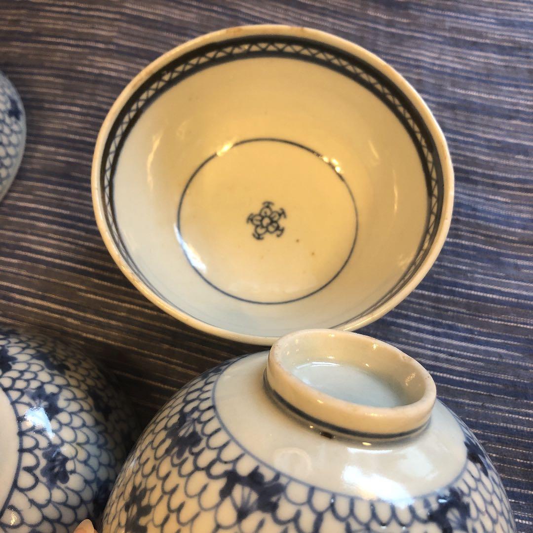 江戸後期茶碗蓋セットアンティーク骨董品