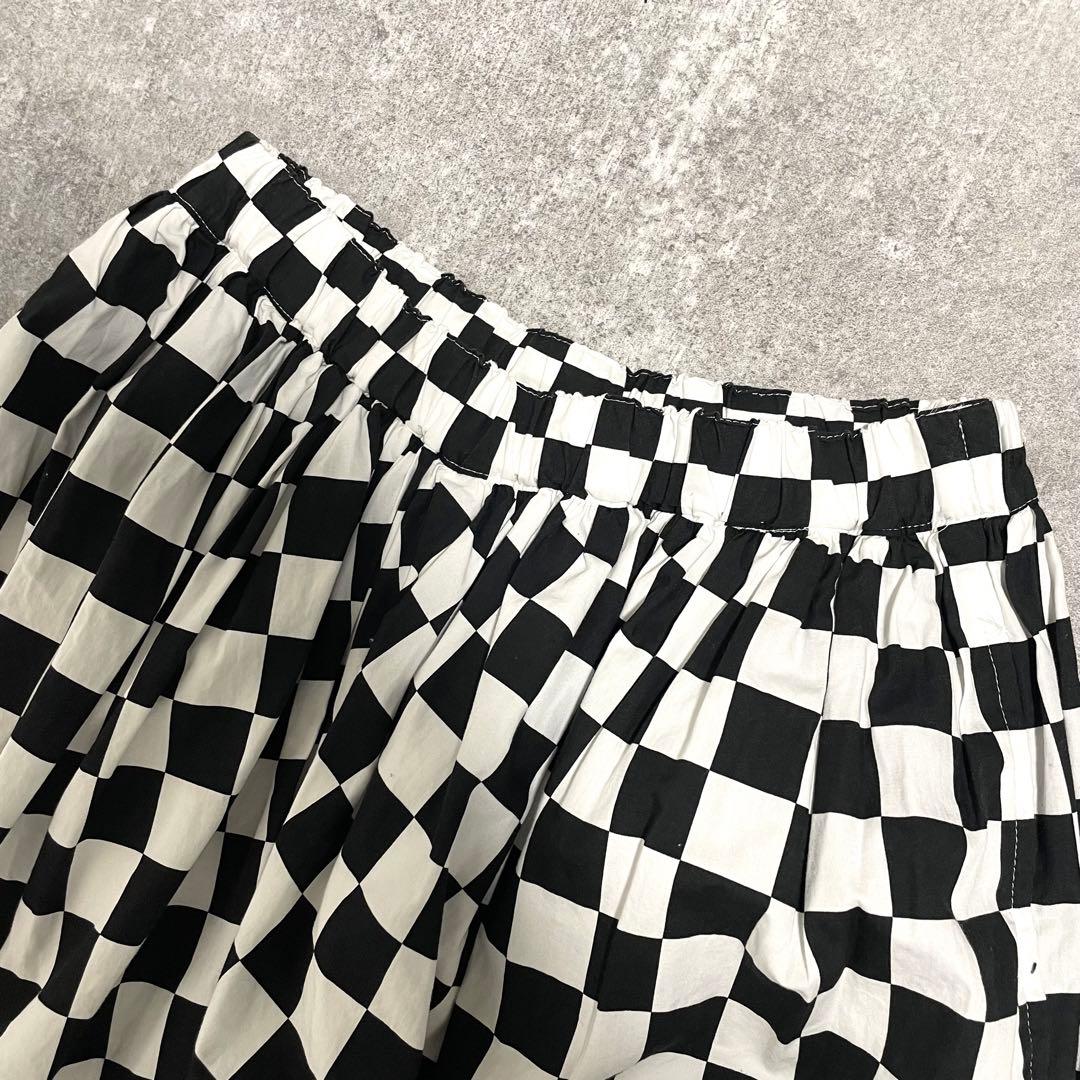 美品 コムデギャルソン チェック柄 バルーンサルエルパンツ ウエストゴム XS