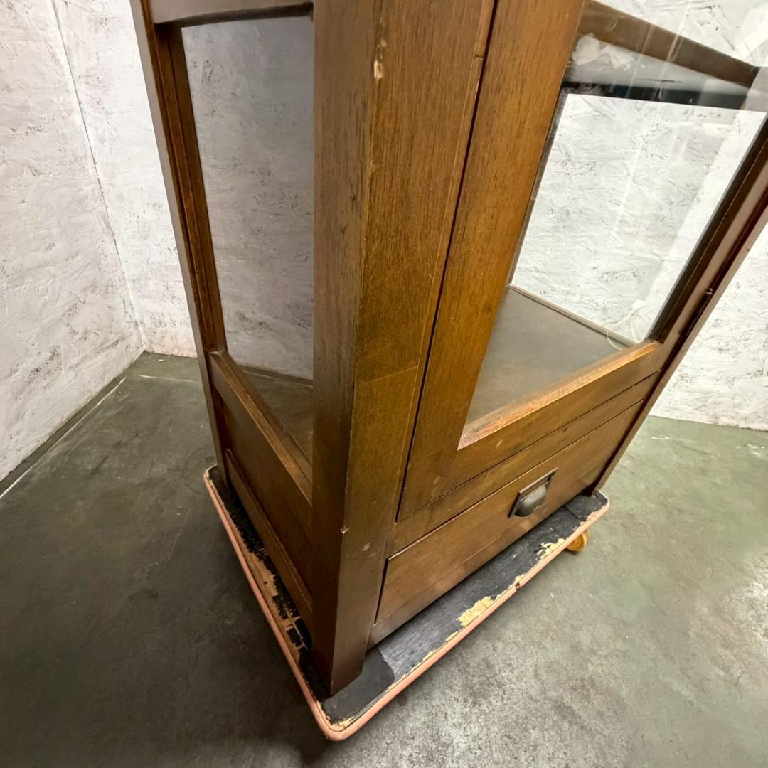 木製 ディスプレイキャビネット ガラスキャビネット アンティーク A0681