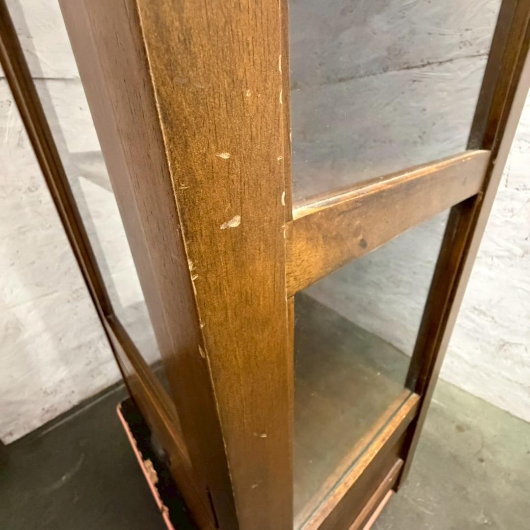 木製 ディスプレイキャビネット ガラスキャビネット アンティーク A0681