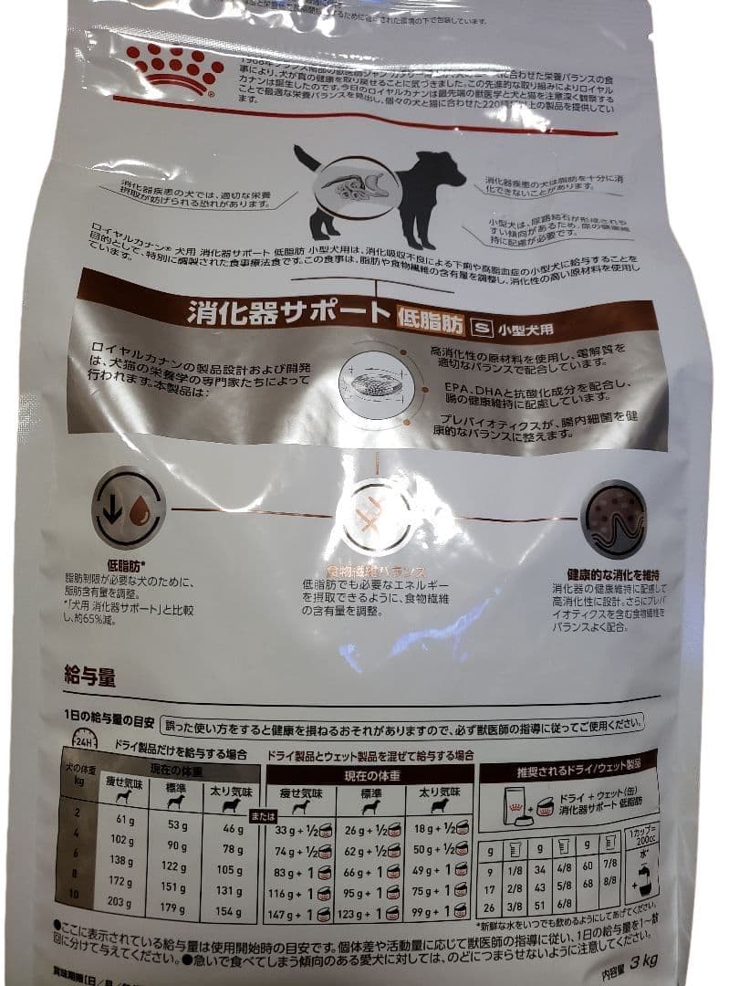  CANIN 消化器サポート 低脂肪 3kg 小型犬用