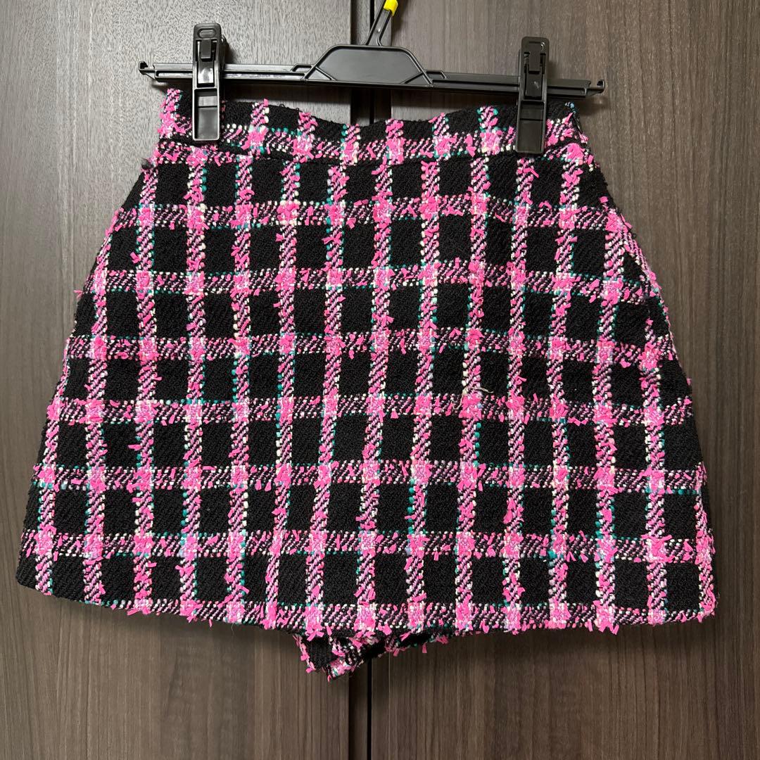 さ*様 sheller ピンクラメツイードキュロット