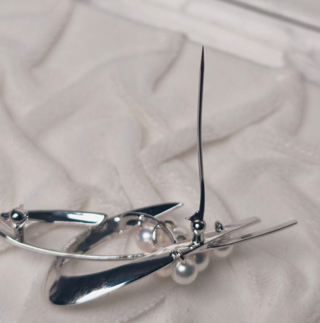 【美品 高級◎】タサキ ブローチ パール 6珠 フォーマル T刻印 冠婚葬祭