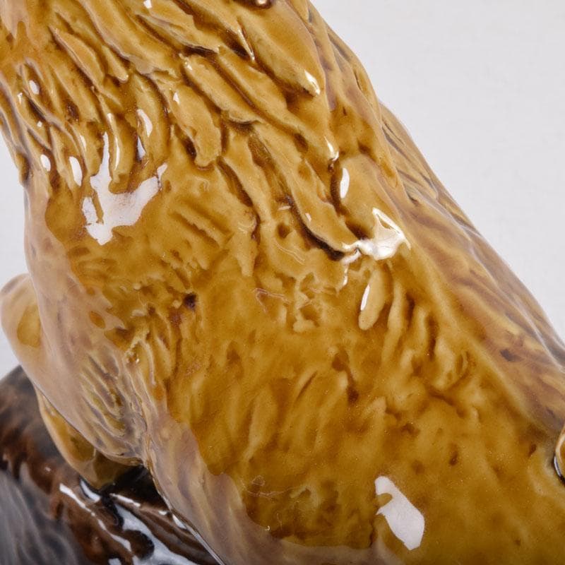 九谷焼　柳雨軒　三代八十吉　徳田正彦作　獅子　干支置物　共布共箱　C　8408A