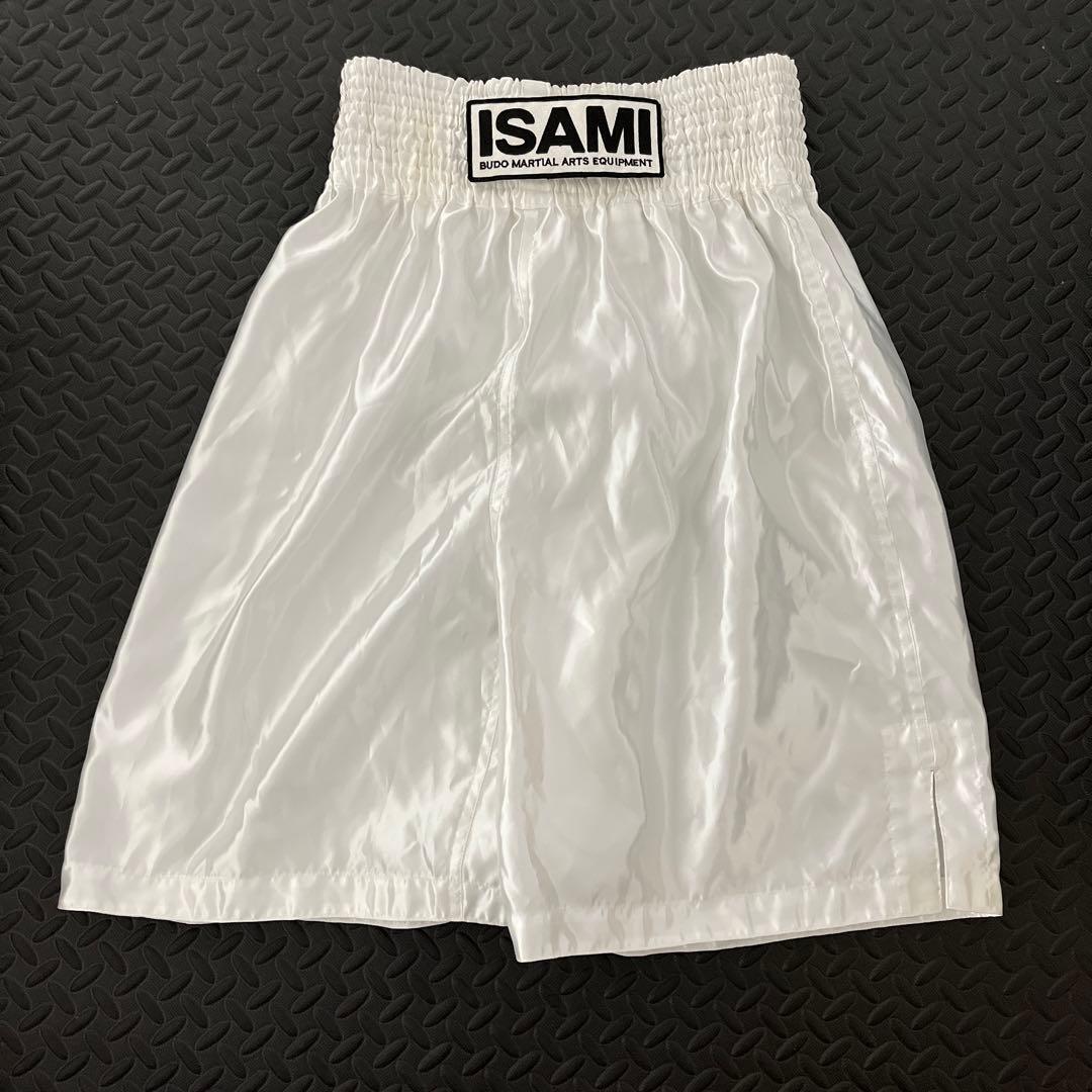 イサミ　ISAMI 格闘技　ボクシング　トランクス　ホワイト白　XL