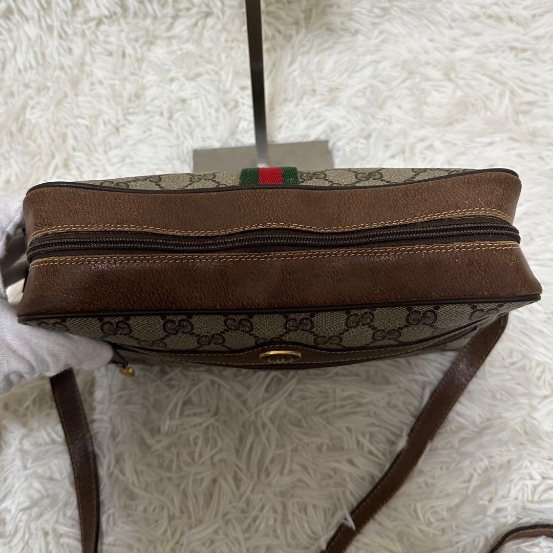 値下げ オールドグッチ GG 総柄 レザー ショルダーバッグ シェリーライン