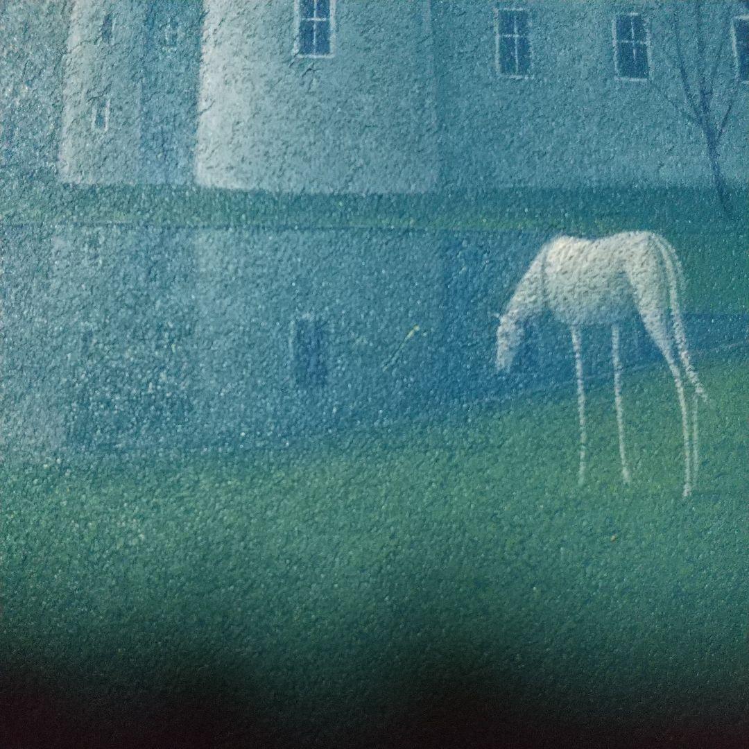 絵画 松浦敬文 水辺の城 F6号 油彩画 油絵 風景画 開運 風水画