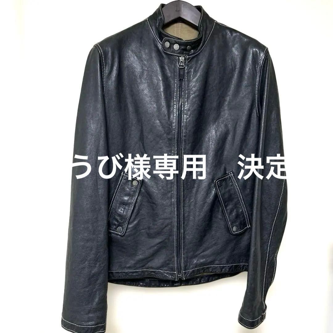 ダンヒル レザーシングルライダースジャケット