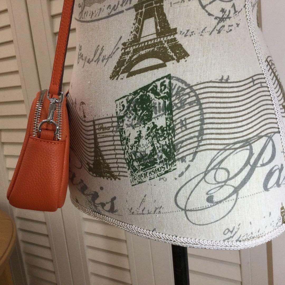 BA　本革製☆Hロゴオレンジ ショルダーバッグ