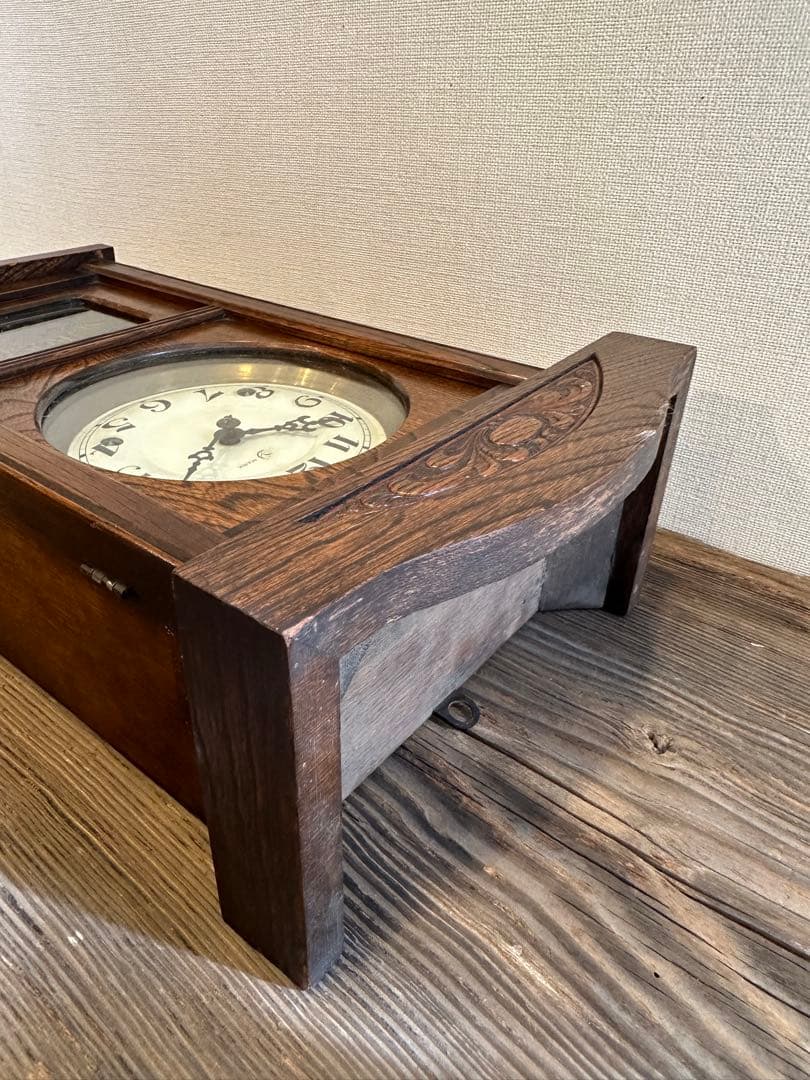 精工舎　アナログ　SEIKOSHA 木製掛時計 鍵付き