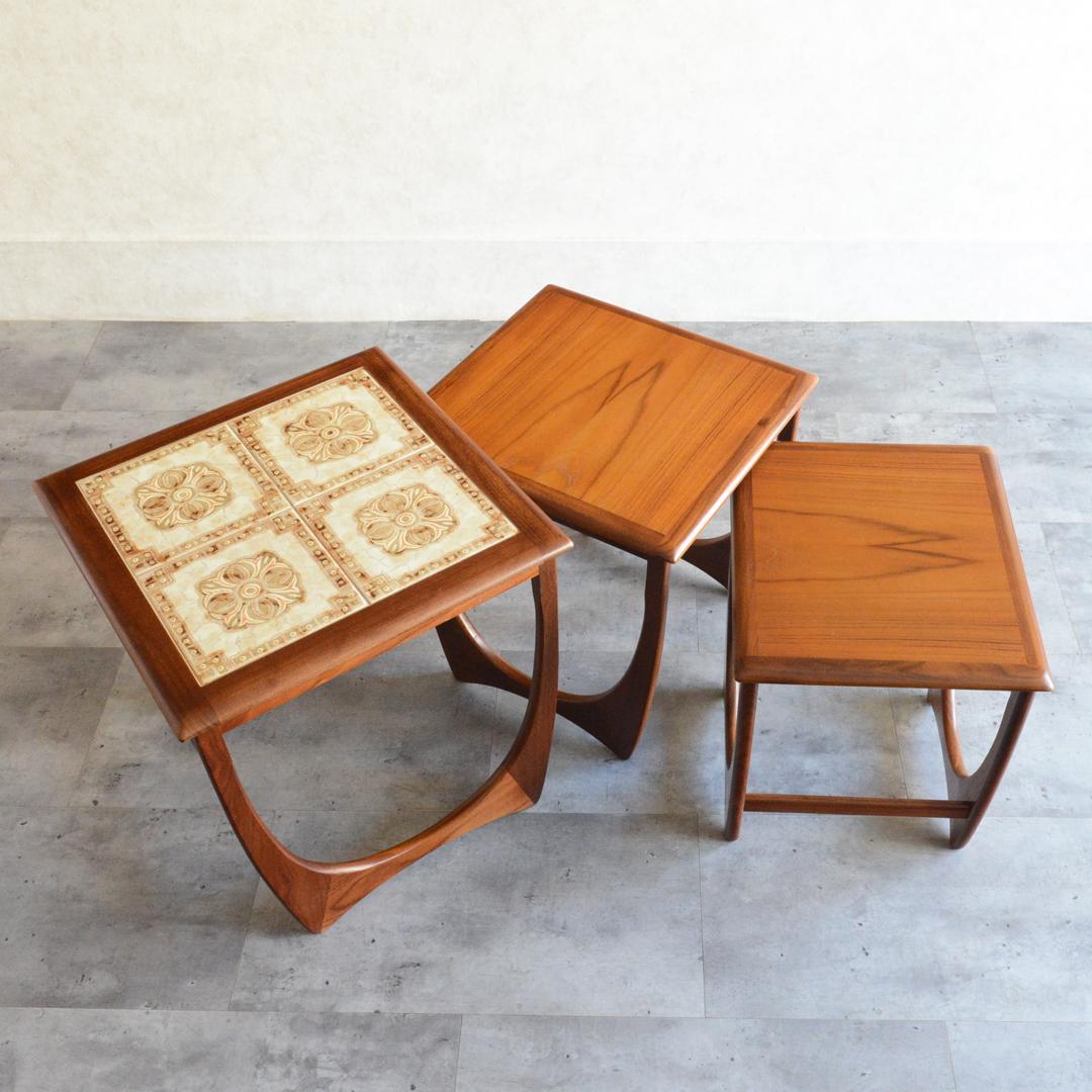 G-PLAN ヴィンテージ タイルトップ ネストテーブル チーク サイドテーブル