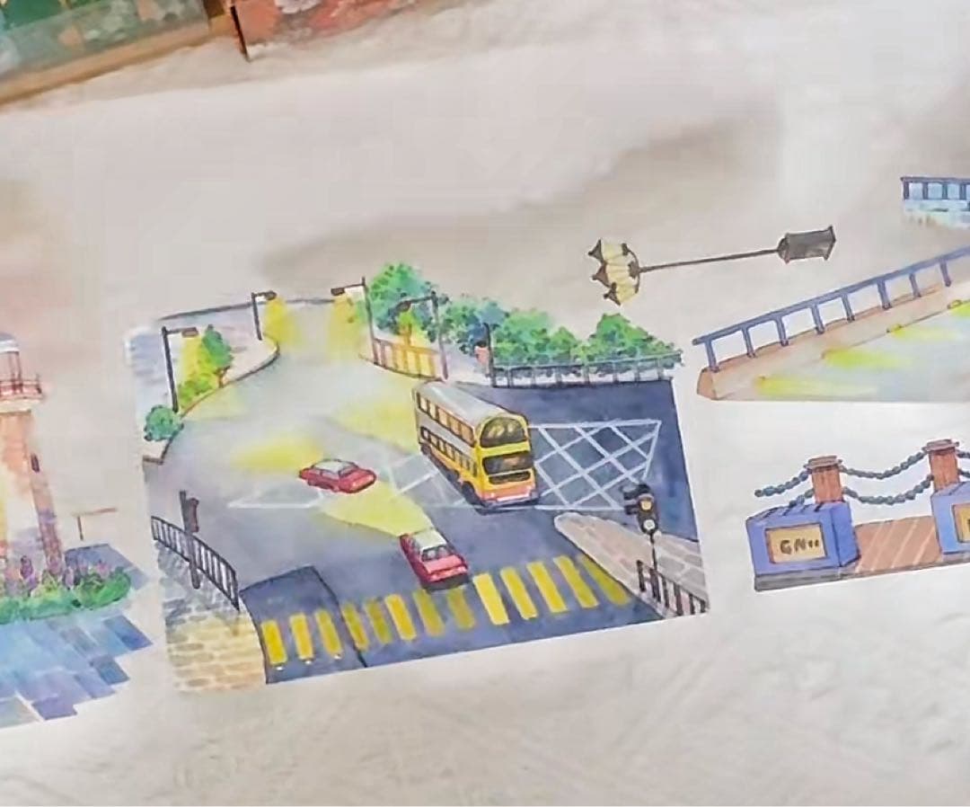 【9113】海外　マステ　5m巻　PETマスキングテープ　夜景　街景色　背景系