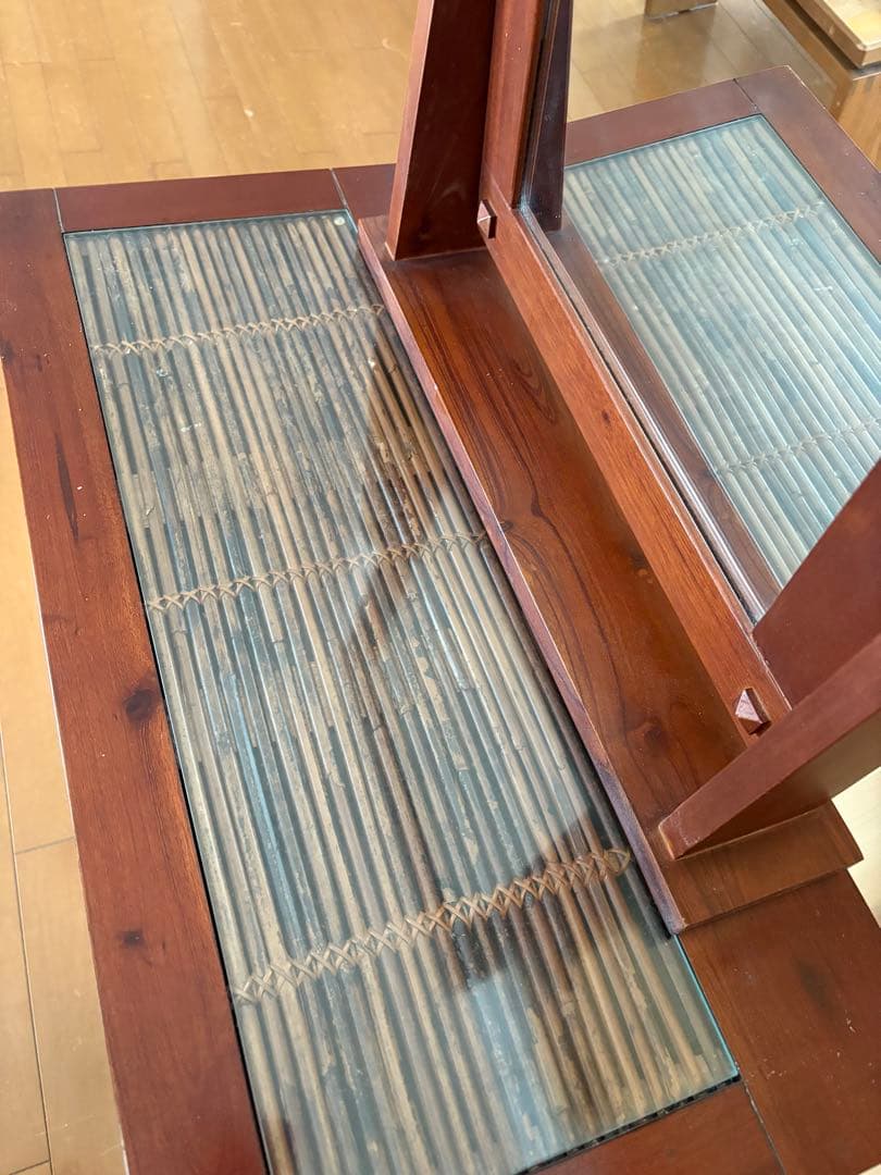 タイ産 木製ドレッサー ミラー 鏡台