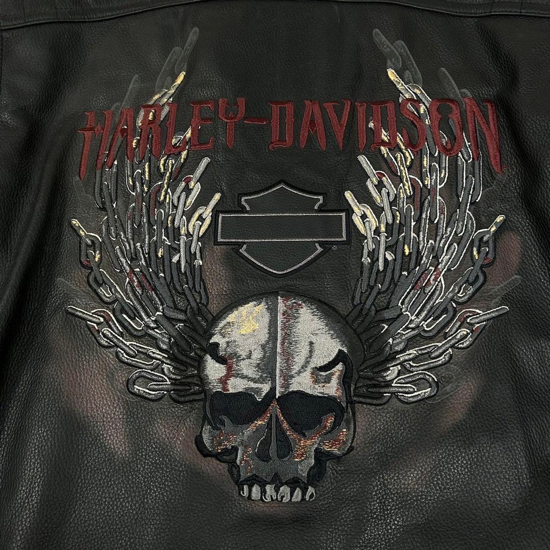 激レア XXL相当 HARLEY-DAVIDSON ライダースジャケット スカル