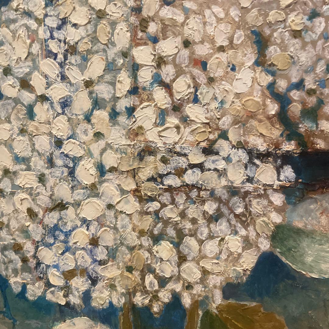 油彩画 花瓶の花 1985年製