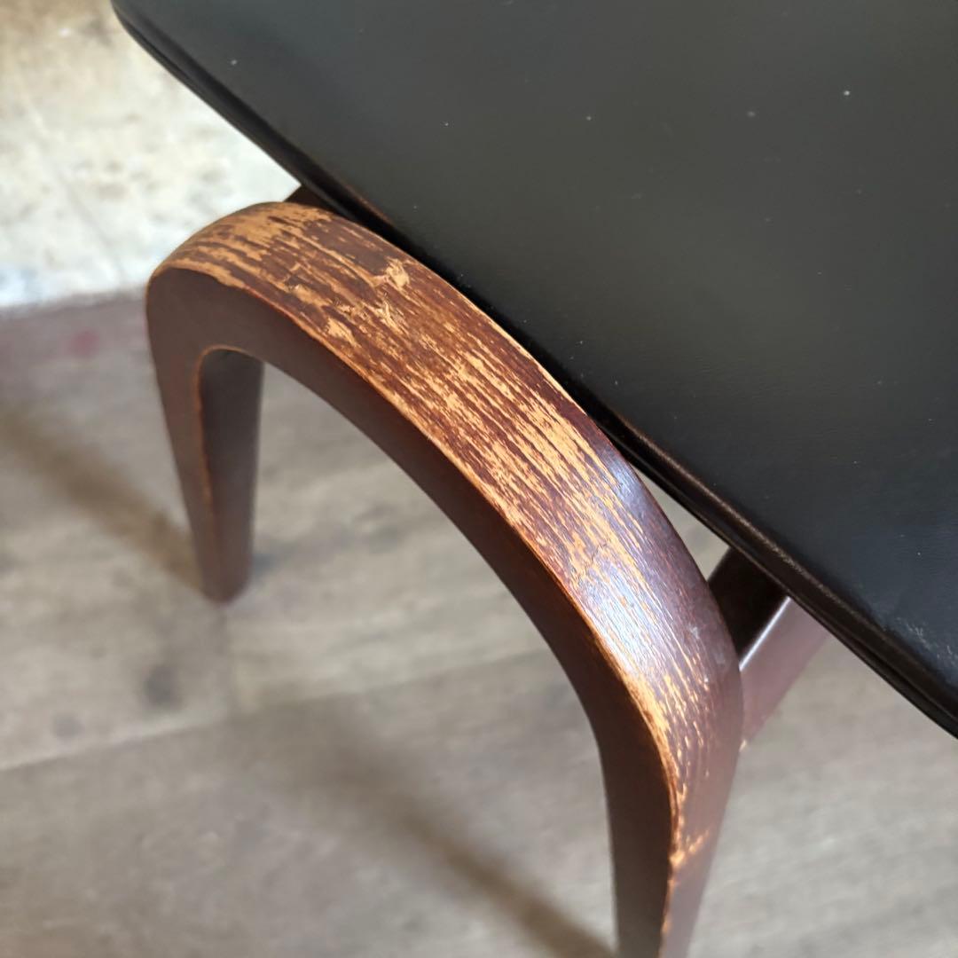 秋田木工　スタッキングスツール　ブラック　剣持勇　曲木