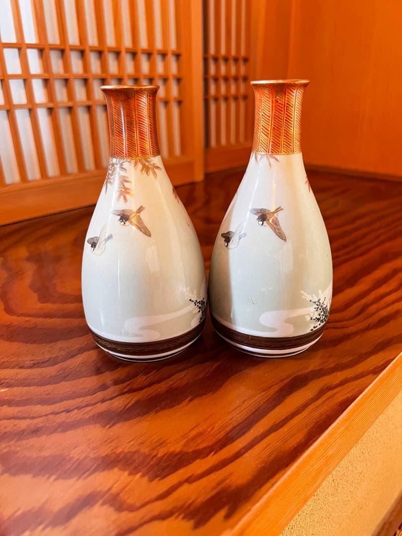 蔵出し　九谷　骨董　アンティーク　一輪挿　インテリア小物