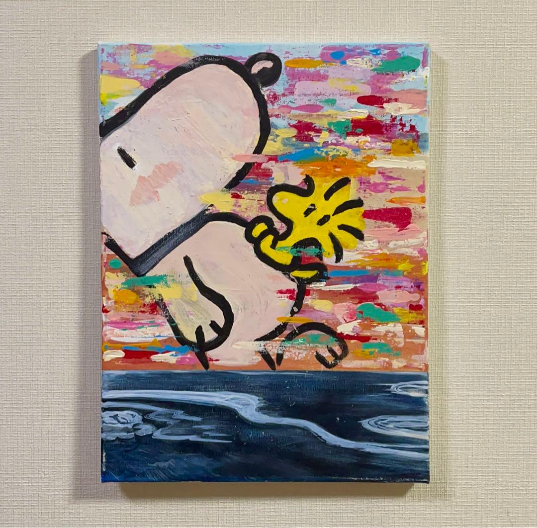 スヌーピー 油絵 飾り アート