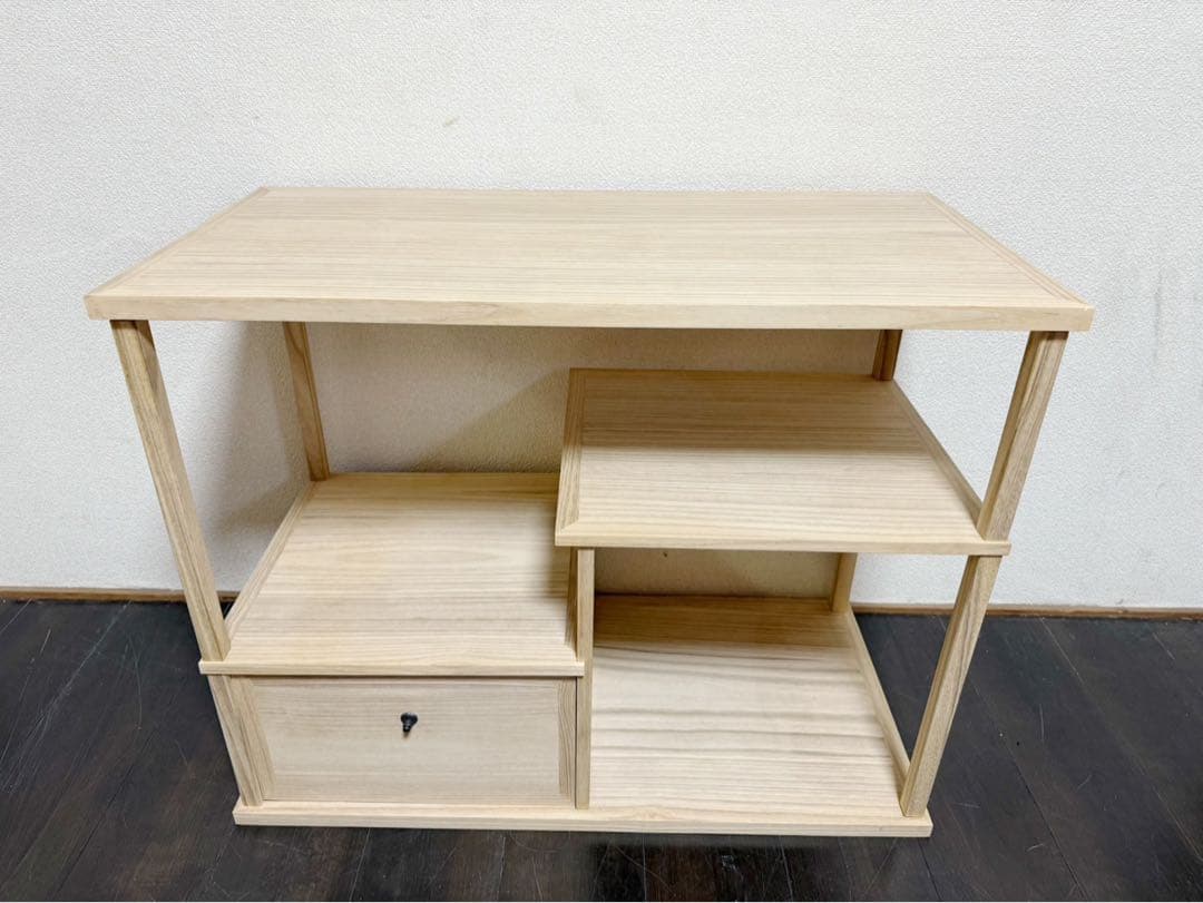 ほぼ未使用 茶道具 桐木地 利休袋棚 志野棚 組立式 炉用 利休好写し 紙箱