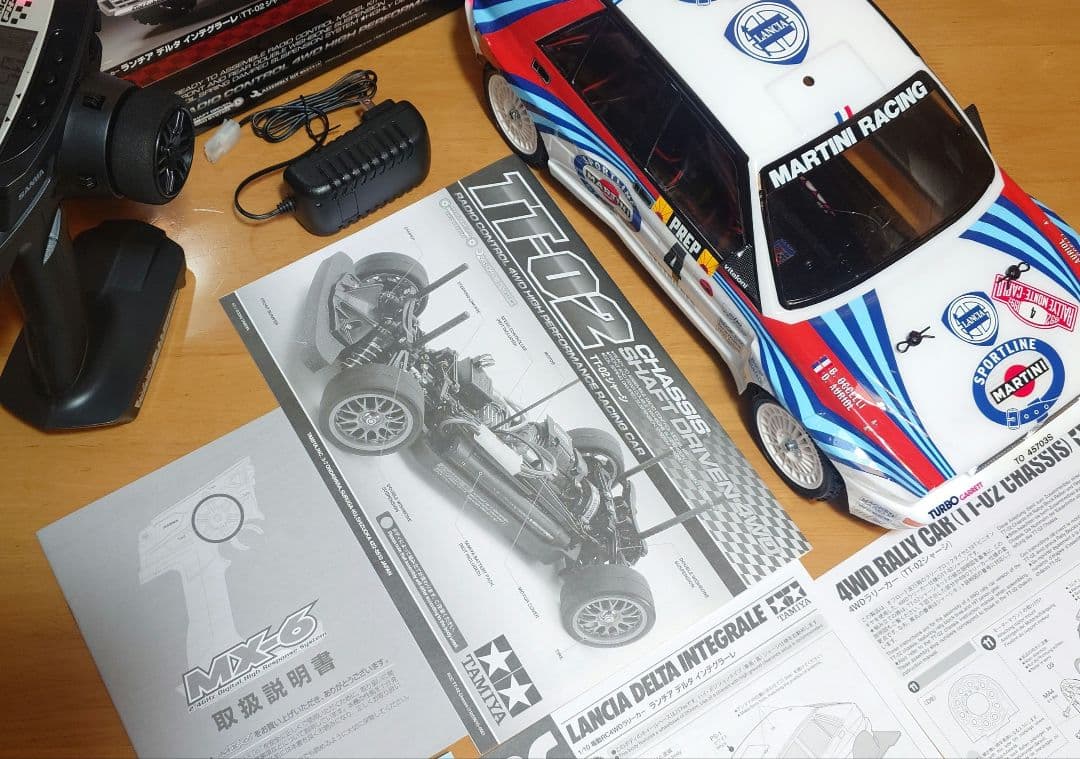 田宮RCランチアデルタインテグラーレLEDライト付＆プロポバッテリ…完成品セット