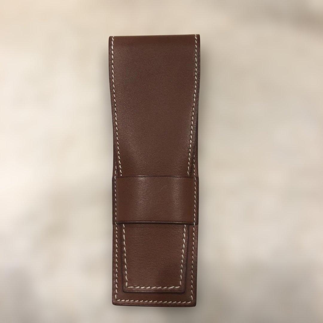HERMES ヒューゴ　ペンケース　筆箱 Sサイズ ブラウン