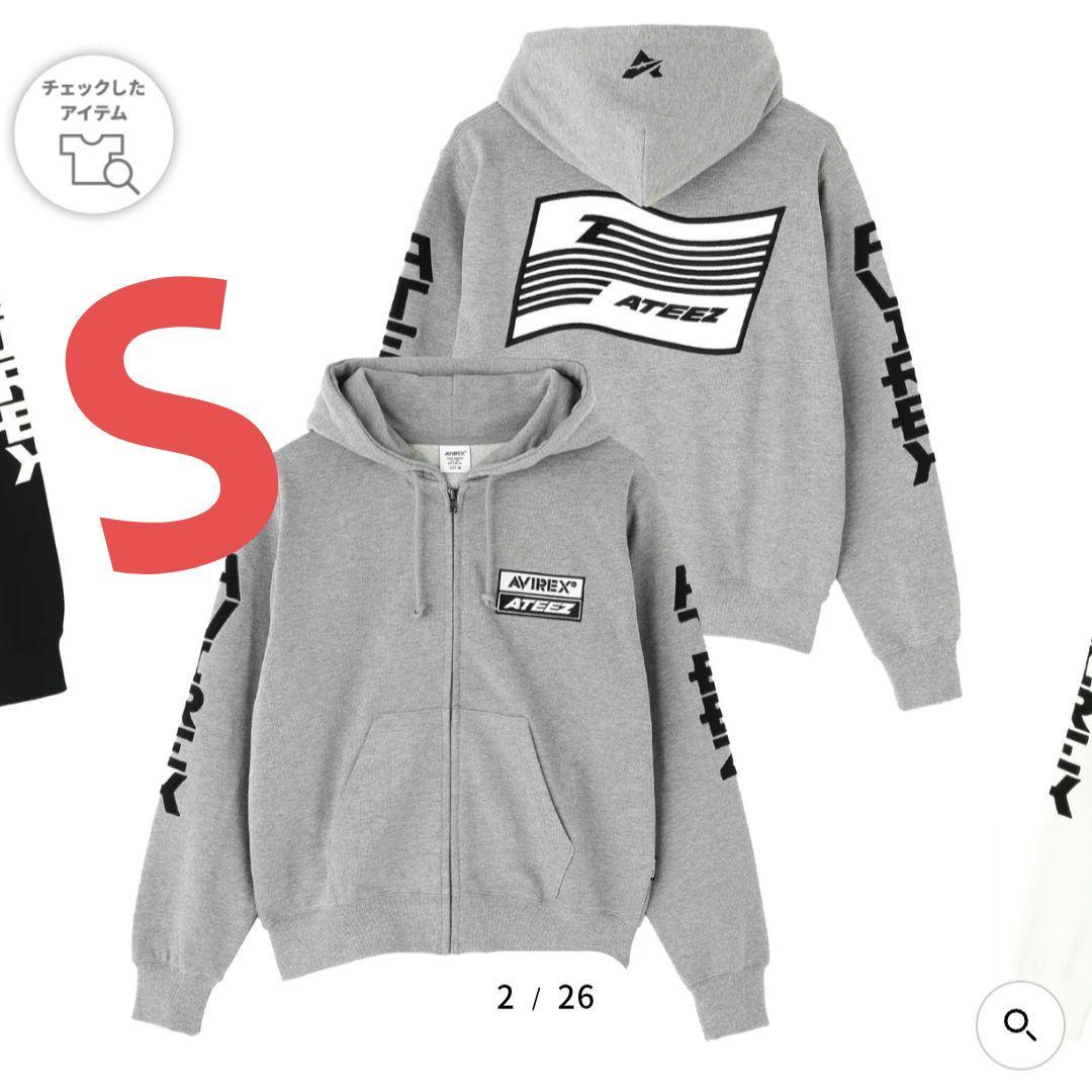 AVIREX ATEEZ SLEEVE LOGO PARKA パーカー　グレー