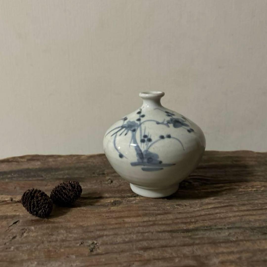 古伊万里染付油壷　⑥江戸時代　骨董　民芸　古道具　アンティーク検:白洲正子　李朝