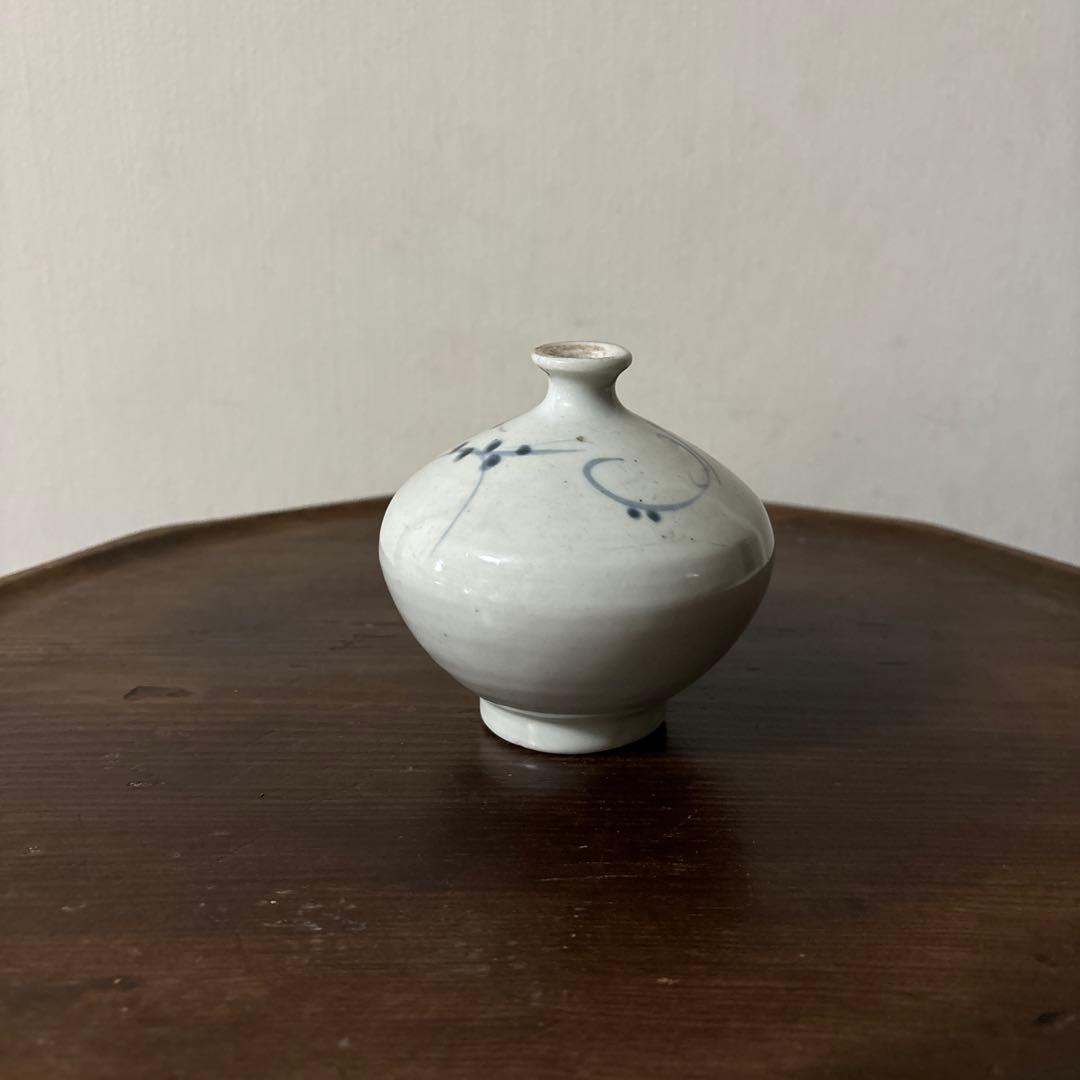 古伊万里染付油壷　⑥江戸時代　骨董　民芸　古道具　アンティーク検:白洲正子　李朝