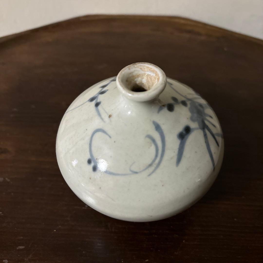 古伊万里染付油壷　⑥江戸時代　骨董　民芸　古道具　アンティーク検:白洲正子　李朝