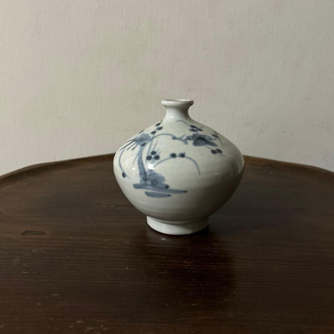 古伊万里染付油壷　⑥江戸時代　骨董　民芸　古道具　アンティーク検:白洲正子　李朝