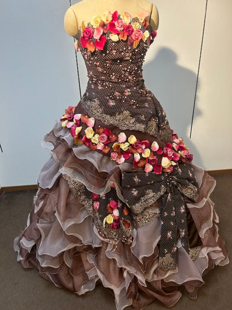 フラワー装飾のカラードレス 9-13T