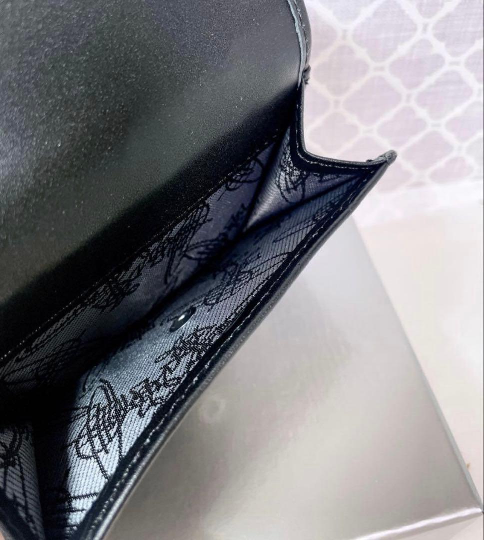 【内柄も素敵☆最新】Vivienne Westwood 三折財布 マットブラック