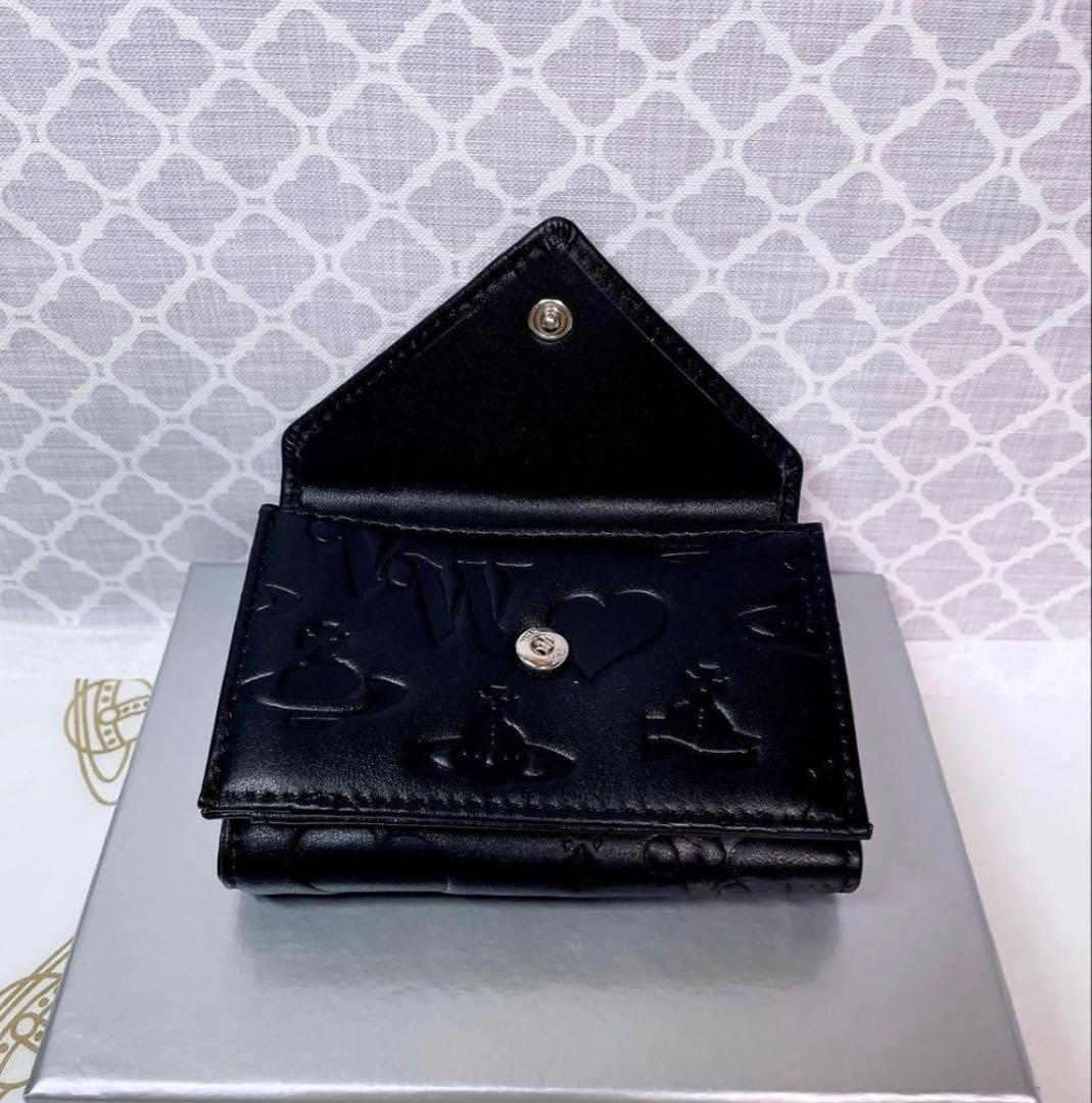 【内柄も素敵☆最新】Vivienne Westwood 三折財布 マットブラック