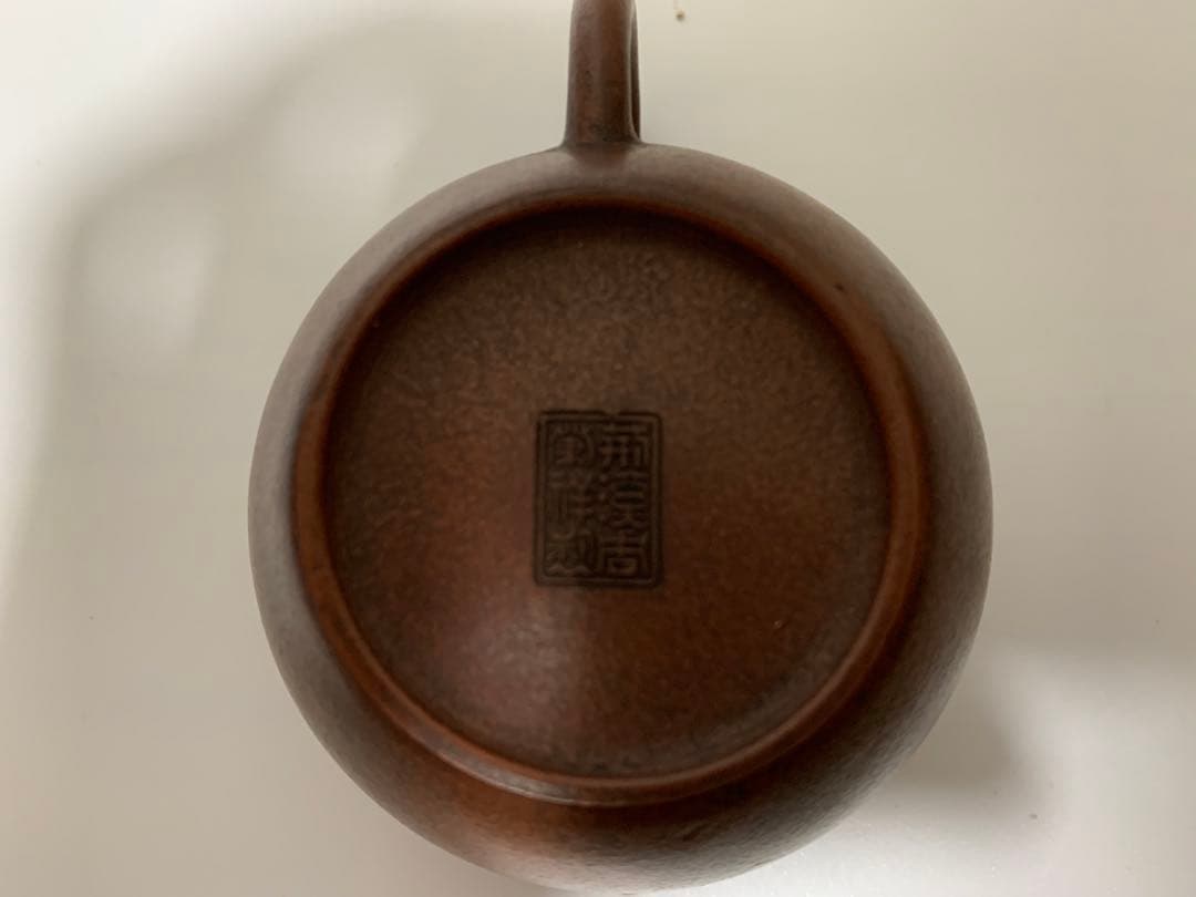 唐物 朱泥「 荊溪周榮祥製 」在銘 単孔 急須 古作 茶壺 紫砂壺 中国古玩
