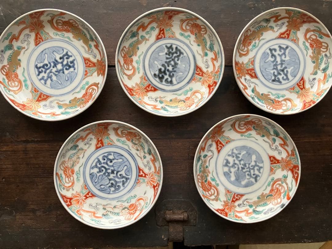 錦手伊万里　美しく華やかな小皿　食卓に華を添える　5枚セット