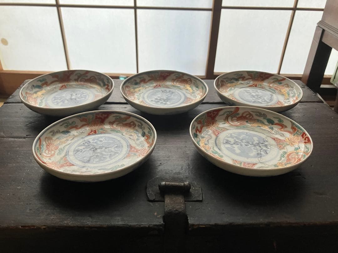 錦手伊万里　美しく華やかな小皿　食卓に華を添える　5枚セット