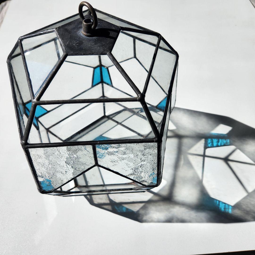 五角形　テラリウム　ステンドグラス　インテリア