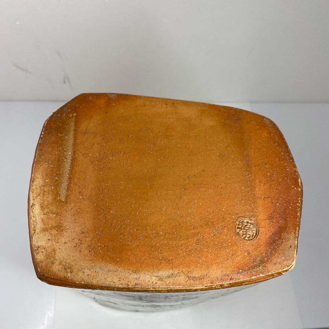 専用美品　十五代　坂倉新兵衛　百合の絵萩灰被花器共箱トトオ東さ7-0216☆2F