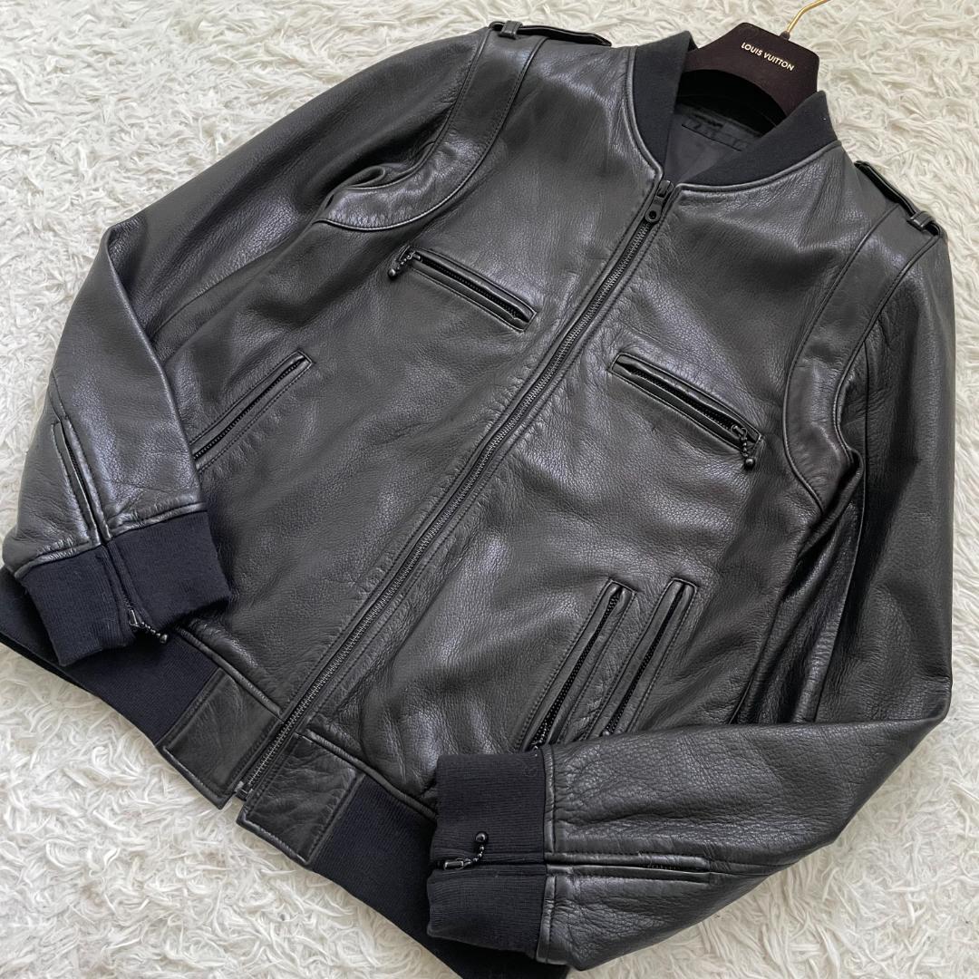 最高級ディアスキン ディスカバード レザージャケット 本革 M-L相当 黒