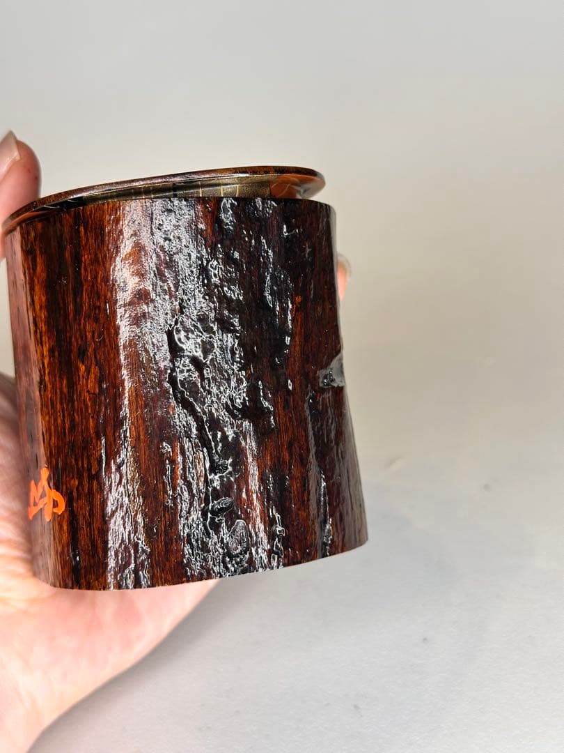 漆器　茶棗 樹根形　内金蒔絵　洒金　款有