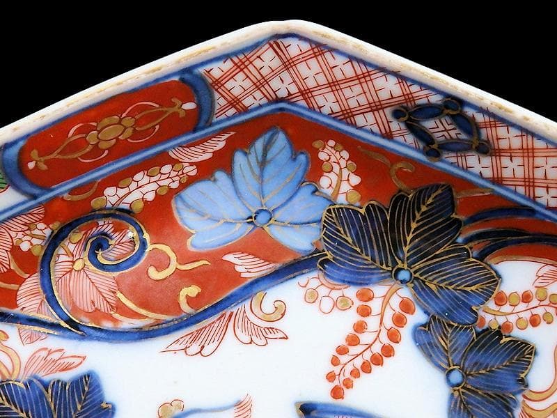 大聖寺伊万里　金襴手　桐に鳳凰の図　八角5寸皿　B232AS-CUr