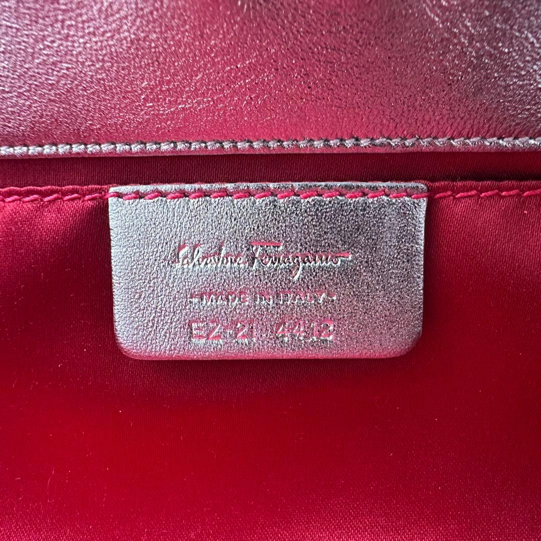 【希少美品】フェラガモ ガンチーニ かごバッグ ハンドバッグ シルバー金具