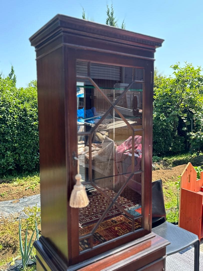 スリム設計 英国製 マホガニー材 キャビネット 幅57㎝ 美品