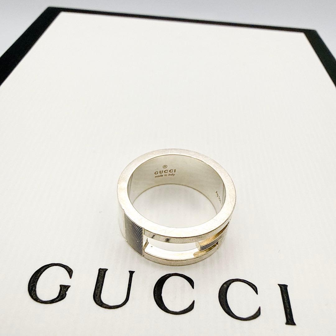 2931-1 人気✨GUCCI リング　Gロゴ 指輪　シルバー925 10号