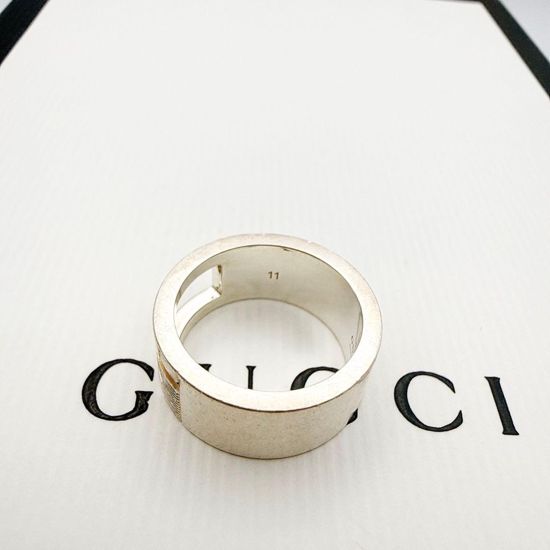 2931-1 人気✨GUCCI リング　Gロゴ 指輪　シルバー925 10号