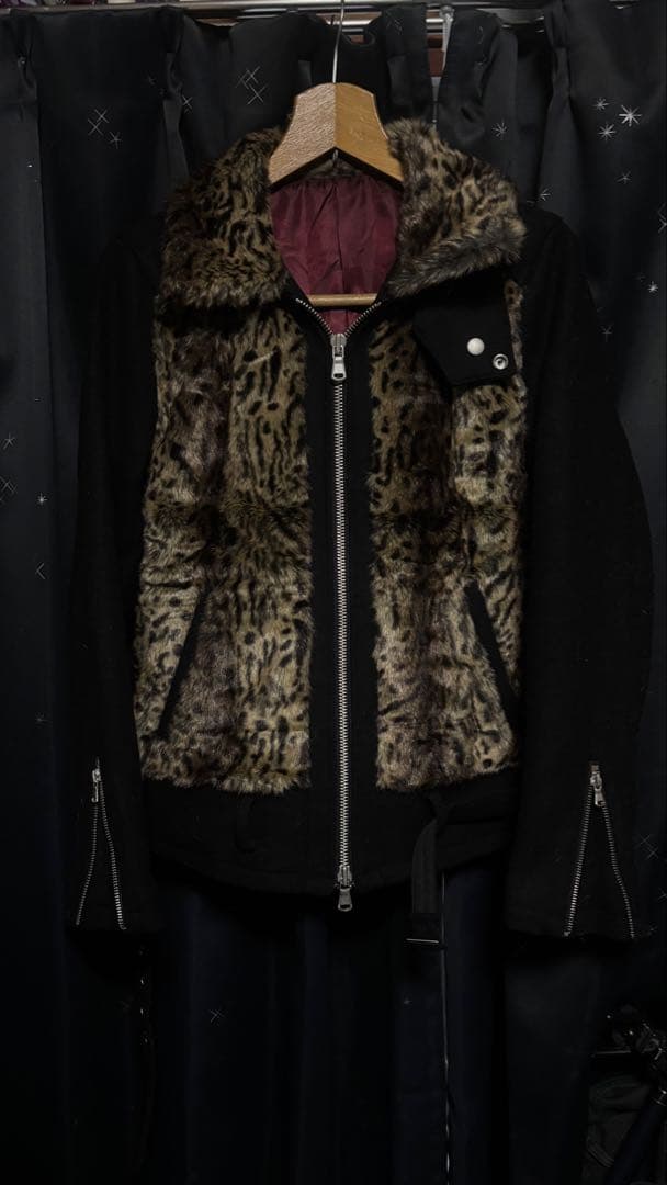 ジャケット・アウター archive no id leopard fur jacket grunge