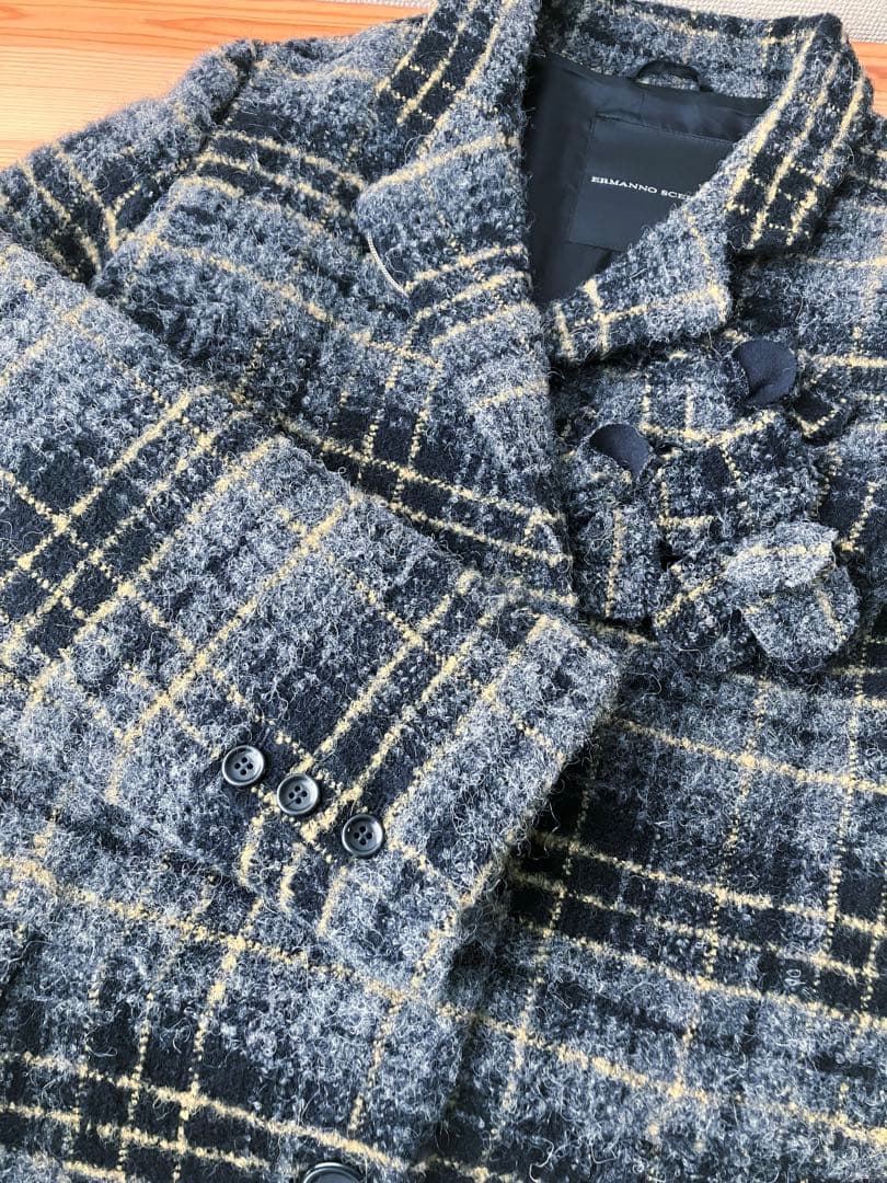 ERMANNO SCERVINO エルマンノ シェルヴィーノ チェック柄コート